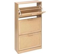 PEGANE Meuble Colonne à Chaussures 3 tiroirs 18 Paires - Longueur 60 x Profondeur 24 x Hauteur 113 cm