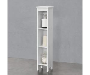 Meuble Colonne Bräcke pour Salle de Bain à 3 Niveaux 80 x 17 x 17 cm Blanc
