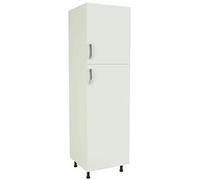 Meuble colonne de cuisine 2 portes coloris blanc - Hauteur 200 x Longueur 60 x profondeur 58 cm