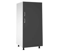 Meuble colonne de cuisine avec 2 portes coloris gris - Hauteur 200 x Longueur 60 x profondeur 58 cm