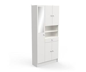 Meuble Colonne de Rangement Salle de Bain IMBATTABLE, Panneau de Particules/MDF, Blanc, 820x320x1 800MM