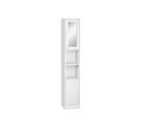 kleankin Meuble colonne Armoire haute avec étagère réglable 30 x 28 x 170 cm Blanc