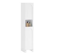 Meuble Colonne de Salle de Bain BZR163-W SoBuy - avec 2 Portes Étagères Réglables - 30 x 30 x 160 cm - Blanc