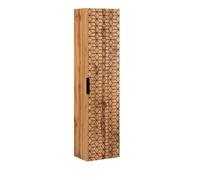 Meuble colonne de salle de bain - VIVALDI - Diamond Wotan - 1 porte - Aspect bois - Contemporain - 140 cm