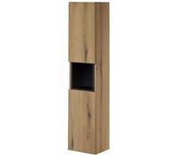 Meuble colonne pour salle de bain NEWPORT 30 x 140 x 25 cm aspect chêne noir