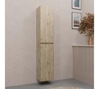 Meuble colonne pour salle de bains 2 portes finition chêne Naturel - 30x25x150 - TIMBER