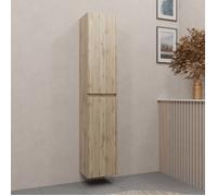 Meuble colonne pour salle de bains 2 portes finition chêne Naturel - 30x25x150 - TIMBER