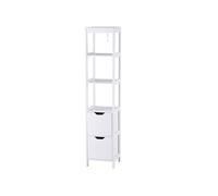 kleankin Meuble colonne salle de bain Armoire haute 3 étagères 2 tiroirs Bois 30x30x144cm
