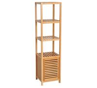 Meuble colonne rangement salle de bain - HOMCOM - 2 étagères 4 niveaux placard - bambou - 36x33x140cm - naturel