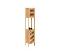 IDMarket - Meuble Colonne Salle de Bain Bambou BEA 2 Portes