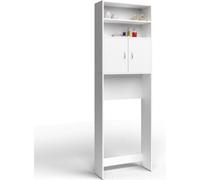 Meuble Colonne Salle De Bain Blanc 195x63x20cm Lave-linge