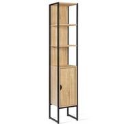 Meuble Colonne Detroit 1 Porte Design Industriel Noir