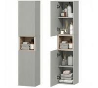 HOMCOM Meuble Colonne Salle de Bain, Meuble de Rangement étroit avec 2 Portes, Compartiment Ouvert et étagères réglables, pour Toilette, Petits espaces, 30 x 24 x 140 cm, Vert