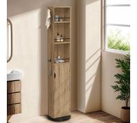 Meuble Colonne Salle De Bain Pivotant Hêtre Et Noir Noir