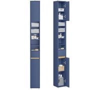 Meuble Colonne Salle de Bain - SoBuy - BZR34-II-B - 20x20x180 cm - MDF Bleu - Tiroir et Étagères Réglables