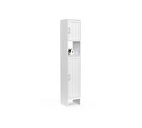 IDMarket – Meuble colonne WALDO pour salle de bain 2 portes blanc