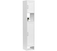 Meuble colonne salle de bain WALDO 2 portes 1 niche blanc Blanc G