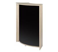 SIMMOB Meuble Comptoir Meuble Bar 96 cm Face Noire 3 Niches 96,7 x 104,8 x 44,9 cm - Chêne Naturel