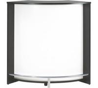 Meuble Comptoir Bar Noir 3 Niches Repose-Pieds Métal 106,9 x 104,8 x 53,3 cm - Blanc - L 106.9 x l 53.3 x H 104.8 cm Noir G