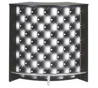 Meuble Comptoir Bar Noir 3 Niches Repose-Pieds Métal 106,9 x 104,8 x 53,3 cm - Capitons 911 - L 106.9 x l 53.3 x H 104.8 cm