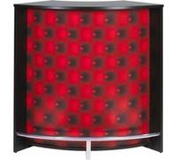 Meuble Comptoir Bar Noir 3 Niches Repose-Pieds Métal 106,9 x 104,8 x 53,3 cm - Capitons Rouges 922 - L 106.9 x l 53.3 x H 104.8 cm Noir G