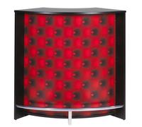 Meuble Comptoir Bar Noir 3 Niches Repose-Pieds Métal 106,9 x 104,8 x 53,3 cm - Capitons Rouges 922 - L 106.9 x l 53.3 x H 104.8 cm Noir G