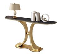 Meuble Console d'entrée Gain de Place Table Décorative Étroite Design aux Angles Arrondis pour Entrée Couloir Salon Assemblage Facile(Gold7,120 * 30 * 80cm)