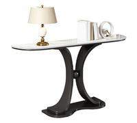 Meuble Console d'entrée Gain de Place Table Décorative Étroite Design aux Angles Arrondis pour Entrée Couloir Salon Assemblage Facile(Black1,120 * 30 * 80cm)