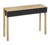 Meuble Console extensible et Bureau en Bois Beige et Gris H 80 cm Beige G