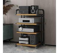 Meuble console HiFi pour tourne-disque ou studio d'enregistrement, idéal pour le rangement et l'organisation du vinyle