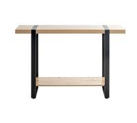 Meuble console, table console en bois coloris chêne et métal noir -longueur 120 x profondeur 30 x hauteur 82 cm - -