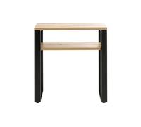Meuble console, table console en bois coloris chêne et métal noir -longueur 70 x profondeur 28 x hauteur 75 cm - -