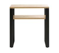 Meuble console, table console en bois coloris chêne et métal noir -longueur 70 x profondeur 28 x hauteur 75 cm