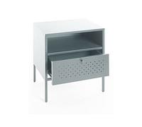 Meuble console, table console en métal coloris gris avec 1 tiroir - longueur 45 x profondeur 35 x hauteur 50 cm - -