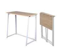 MEUBLE COSY Bureau Pliant pour Petits Espaces Table d'Ordinateur Pliante pour Bureau Domicile Poste de Travail Style scandinave Pieds en Métal 80x40x74cm Chêne