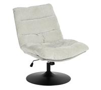 Meuble Cosy Chaise de Bureau Ergonomique Siège Pivotant Hauteur Réglable Fonction d'inclinaison sans Accoudoir en Tissu Chenille, Capacité 120 kg, Gris