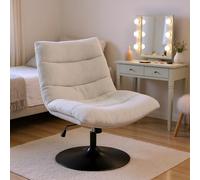 Meuble Cosy Chaise de Coiffeuse Maquillage Confortable Rembourrée Pivotant 360° Hauteur Réglable Dossier Inclinable en Tissu Chenille, Gris