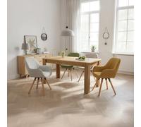 Meuble Cosy Chaise Salle à Manger Lot de 4 Pivotante 360° Scandinave avec Dossier, Assise Confortable, Design Moderne, Chaises de Cuisine, Beige