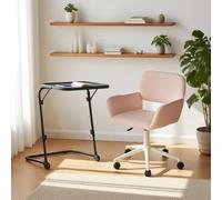 Meuble Cosy Ensemble de Bureau avec Chaise de Bureau Pliable et Chaise réglable en Hauteur pour Bureau, Bureau à Domicile, Rose et Noir