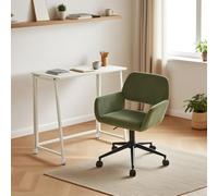 Meuble Cosy Ensemble de Bureau avec Chaise de Bureau Pliable et Chaise réglable en Hauteur pour Bureau, Bureau à Domicile, Vert et Blanc