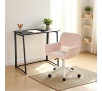 Meuble Cosy Ensemble de Bureau avec Chaise de Bureau Pliable et Chaise réglable en Hauteur pour Bureau, Bureau à Domicile, Rose et Noir