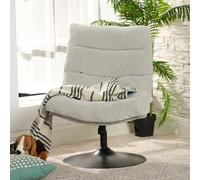Meuble Cosy Fauteuil de Salon Chaise Pivotant sur 360° Fonction d'inclinaison Hauteur Réglable avec Assise Épais Dossier en Tissu Chenille Gris