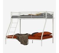 MEUBLE COSY Lit superposé 3 Places en métal avec Sommier à Lattes Cadre de Lits 90x190 et 140x190cm pour Enfant Adulte, Blanc