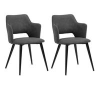 MEUBLE COSY Lot de 2 Chaises de Salle à Manger Scandinave Fauteuil avec Accoudoirs Assise rembourrée en Tissu Pieds en métal pour