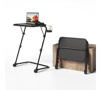 Meuble Cosy Petit Bureau Pliant Hauteur réglable Table d'Ordinateur Portable sans Assemblage Requis Poste de Travail Pliante Plateau Inclinable pour Petits Espaces, Noir