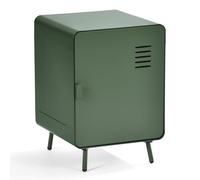 MEUBLE COSY Table de Chevet avec Porte et Deux Étagères Meuble de Rangement Casier en Métal pour Salon Chambre Bureau, Industriel, Vert, 40x40x57cm