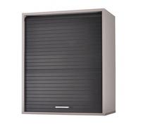 Meuble Cuisine Alu Rideau Chêne Noir ou Blanc 2 Etagères L 60 H 72 P 35 cm - Noir - L 60 x l 35 x H 72 cm