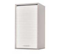 Meuble Cuisine Alu Rideau Chêne Noir ou Blanc 2 Tablettes L 40 H 72 P 35 cm - Blanc - L 40 x l 35 x H 72 cm