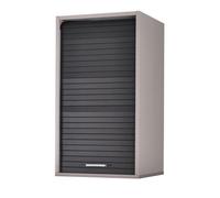 Meuble Cuisine Alu Rideau Chêne Noir ou Blanc 2 Tablettes L 40 H 72 P 35 cm - Noir - L 40 x l 35 x H 72 cm