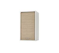 SIMMOB Meuble Cuisine Blanc Rideau Chêne Noir ou Alu 2 Etagères Larg 40 H 72 P 35 cm - Chêne Naturel